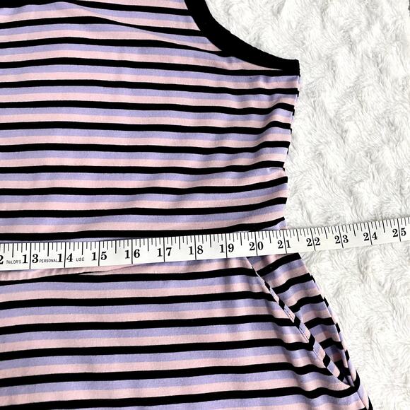 Torrid Pink Striped Mini Jersey Button-Front Sleeveless Summer Dress 2X - Picture 9 of 10